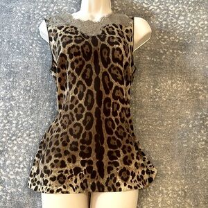 DOLCE & GABBANA SILK AND LACE VINTAGE TOP SIZE 40